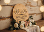 Eternal Love Mr and Mrs Wedding Round Wood Sign Ceremony Decor