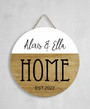 Forever and Always Custom Couple Name Wedding Round Wood Sign