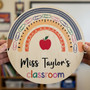 Inspire Learning Teacher Round Wood Sign Custom Classroom Decor