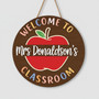 Inspiring Apple Teacher Round Wood Sign Classroom Door Decor