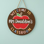 Inspiring Apple Teacher Round Wood Sign Classroom Door Decor
