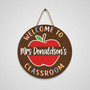 Inspiring Apple Teacher Round Wood Sign Classroom Door Decor
