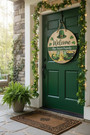 Lucky Clover Round Wood Sign, Festive Irish Style Home Decor