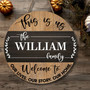 Our Family Story Round Wood Sign, Personalized Home Wall Art
