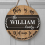 Our Family Story Round Wood Sign, Personalized Home Wall Art