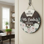Peony Floral Spinning Office Door Sign, Flower Round Wood Sign
