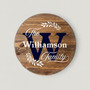 Personalized Family Monogram Round Wood Sign, Home Wall Decor