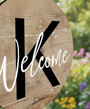 Personalized Monogram Round Wood Sign, Welcome Door Sign