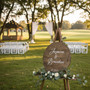 Rustic Charm Wooden Wedding Round Wood Sign for Ceremony Decor