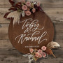 Rustic Wedding Round Wood Sign Custom Couple Names Ceremony Decor