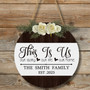 This Is Our Family, Custom Round Wood Sign for Porch Decor