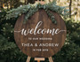 Timber Wedding Round Wood Sign Elegant Welcome and Ceremony Decor