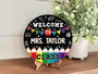 Warm Classroom Welcome Teacher Round Wood Sign Custom Decor