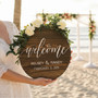 Wedding Round Wood Sign Custom Names and Date for Your Big Day