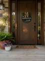 Welcome Round Wood Sign, Custom Family Name and Address Decor