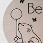Adorable Bear Nursery Round Wood Sign Custom Name Wall Art