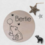 Adorable Bear Nursery Round Wood Sign Custom Name Wall Art