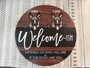 Bark and Welcome Unique Animal Round Wood Sign for Pet Lovers