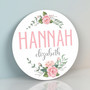 Blossoming Dreams Floral Custom Nursery Round Wood Sign