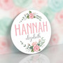 Blossoming Dreams Floral Custom Nursery Round Wood Sign