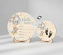 Blue Bear Hello World Birch Nursery Round Wood Sign Kept Forever