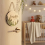 Blue Forest Magic Custom Name Nursery Round Wood Sign
