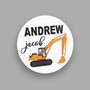 Build His Dreams Digger Truck Nursery Round Wood Sign