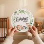 Capture Babys First Hello Woodland Animal Round Wood Sign