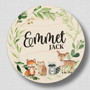 Capture Babys First Hello Woodland Animal Round Wood Sign