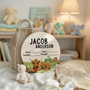 Celebrate His Arrival with a Highland Cow Animal Round Wood Sign
