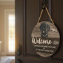 Cherished First Greet Woodland Animal Round Wood Sign