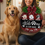 Christmas Welcome Custom Dog Breed Animal Round Wood Sign