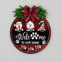 Christmas Welcome Custom Dog Breed Animal Round Wood Sign