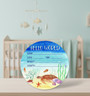 Coastal Seaside Vibes Ocean Theme Nursery Round Wood Sign