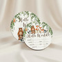 Forest Animal Birth Stat Keepsake Nursery Round Wood Sign