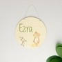 Forest Bear Animal Round Wood Sign Handcrafted Baby Name Decor