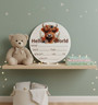 Highland Cow Keepsake Your Custom Nursery Round Wood Sign