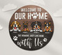 Home is Where the Dog is Custom Animal Round Wood Sign