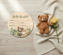 Kawaii Wild Woodland Animal Welcome Nursery Round Wood Sign