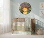 Majestic 3D Lion Safari Nursery Round Wood Sign with Custom Baby Name
