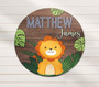 Majestic 3D Lion Safari Nursery Round Wood Sign with Custom Baby Name