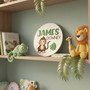 Monkey Jungle Adventure Custom Nursery Round Wood Sign