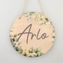 Natures Elegance Eucalyptus Theme Nursery Round Wood Sign