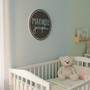 Nursery Round Wood Sign Personalized Name Decor for Kids Rooms