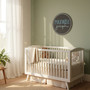 Nursery Round Wood Sign Personalized Name Decor for Kids Rooms