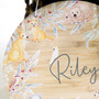 Outback Wonders Custom Name Animal Round Wood Sign for Baby