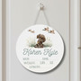 Personalized Nursery Animal Round Wood Sign Baby Stats