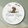 Personalized Nursery Animal Round Wood Sign Baby Stats