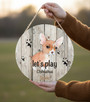 Pet Love Unique Animal Round Wood Sign Welcome Decor