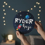 Stellar Spaceship Discovery Nursery Round Wood Sign
